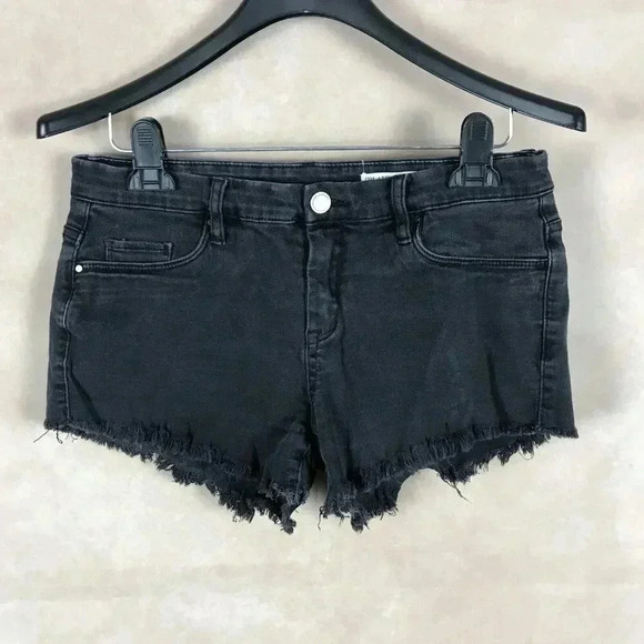 BLANKNYC Washed Black LITTLE QUEENIE Cut-off Jean Shorts 28 - Picture 2 of 9
